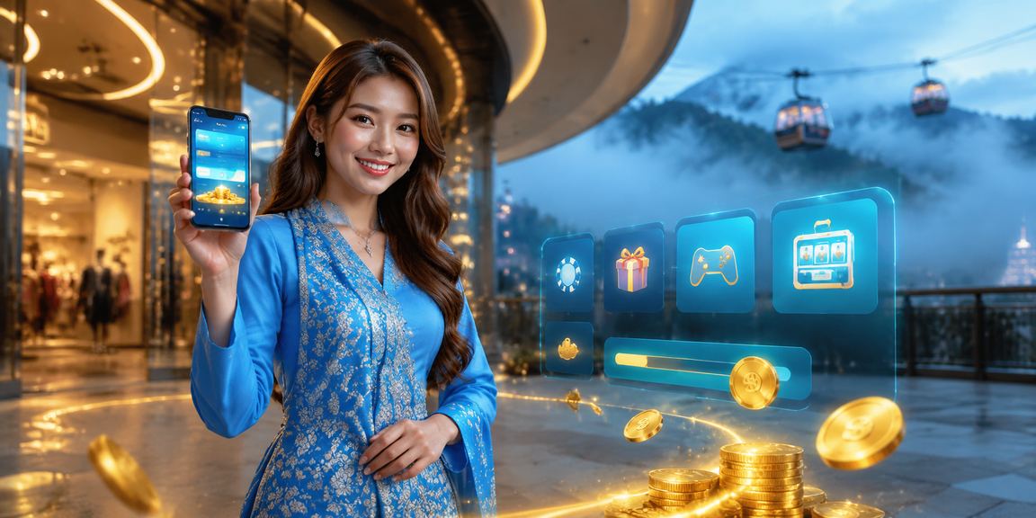 Pengguna mengakses akaun m500 di kawasan peranginan Genting Highlands