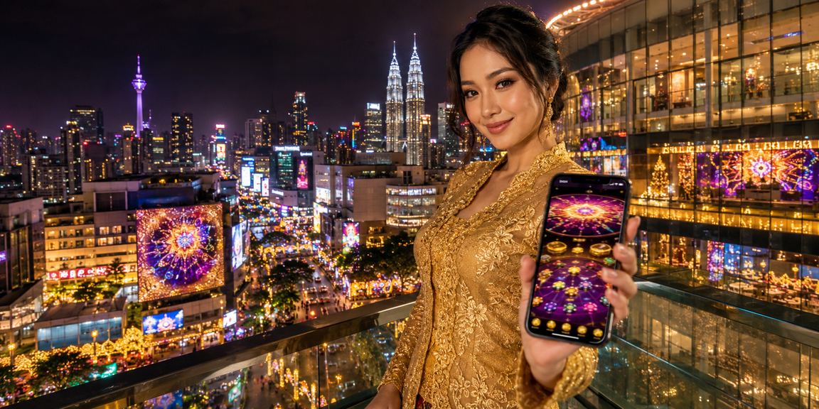 Pengguna wanita Kuala Lumpur menggunakan platform m500 di telefon pintar