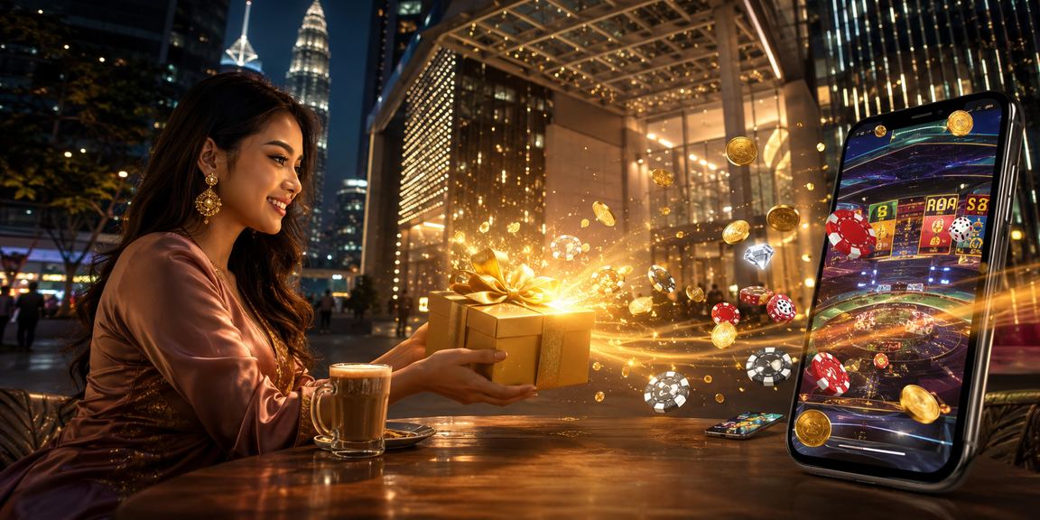 Pengguna menggunakan telefon mudah alih untuk bermain sukan maya di Kuala Lumpur